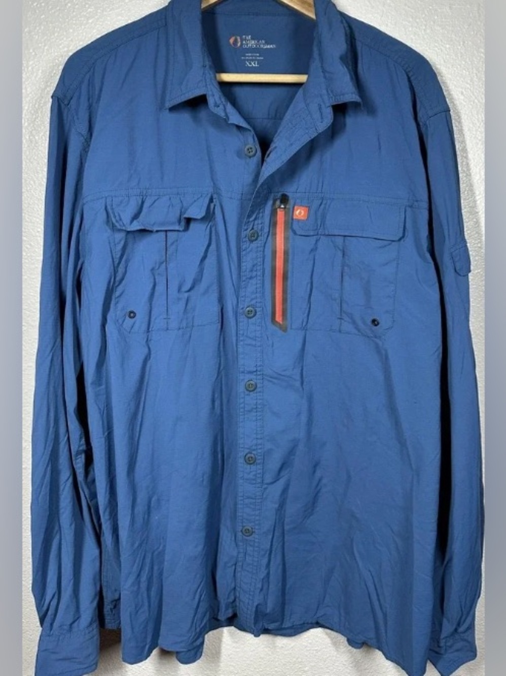 Men's Blue Lightweight Shirt Jacket with Utility Pocket